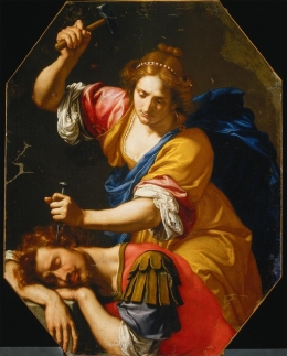 Jael, the wife of Heber the Kenite, executing General Sisera
